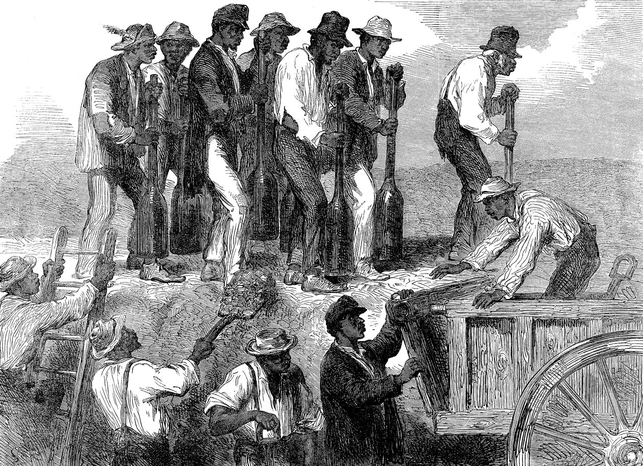 Slave Labour Strengthening the Fortifications of Savannah, Georgia, American Civil War, 1863 by Unbekannt