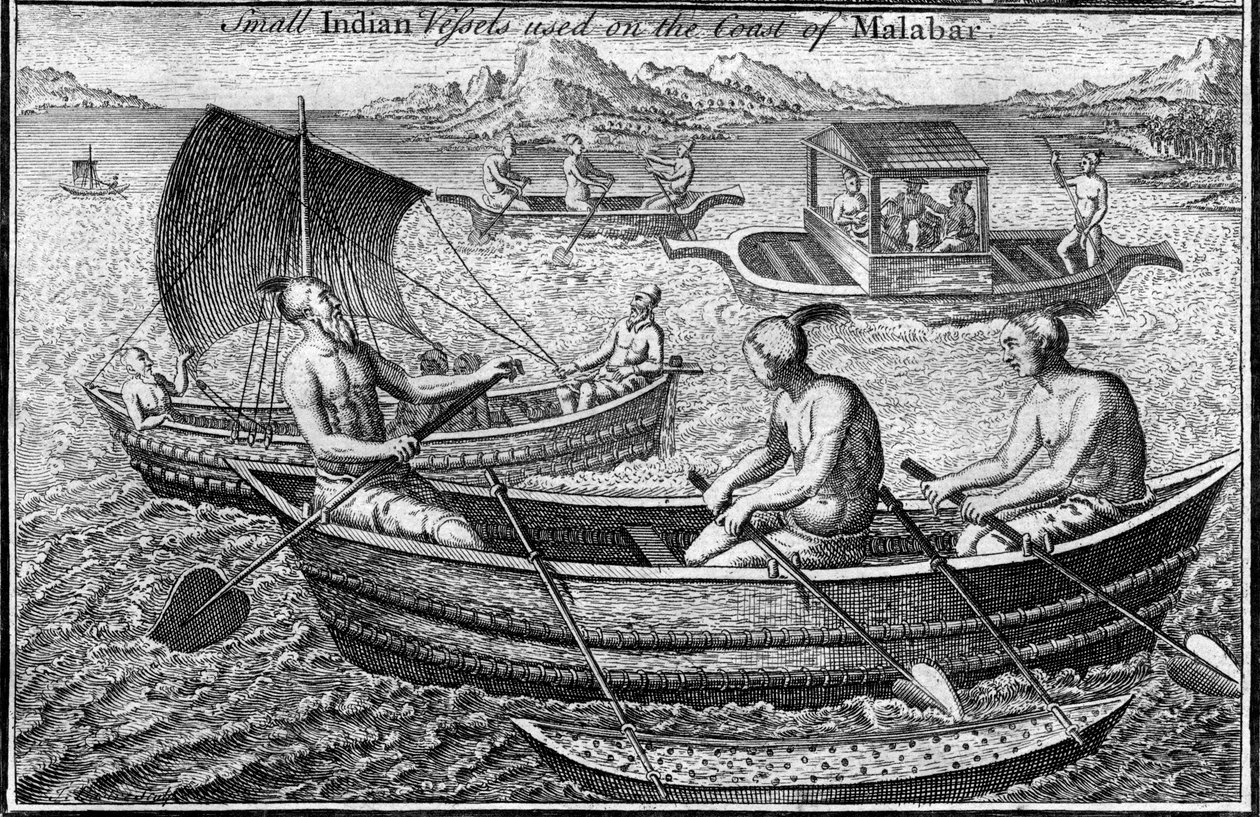 Small vessel used on the coast of Malabar Cochin, India, c18th century by Unbekannt