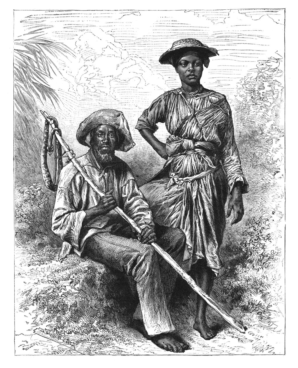 Snake Catcher and Charcoal Girl, Martinique, c1890 by Unbekannt