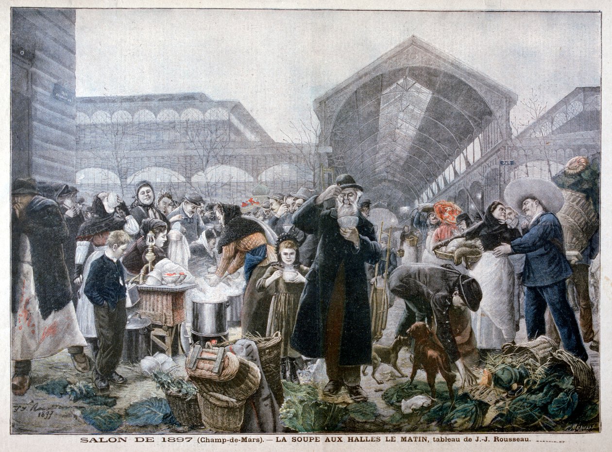 Soup Stand at Les Halles Market in the Morning, 1897 by Unbekannt