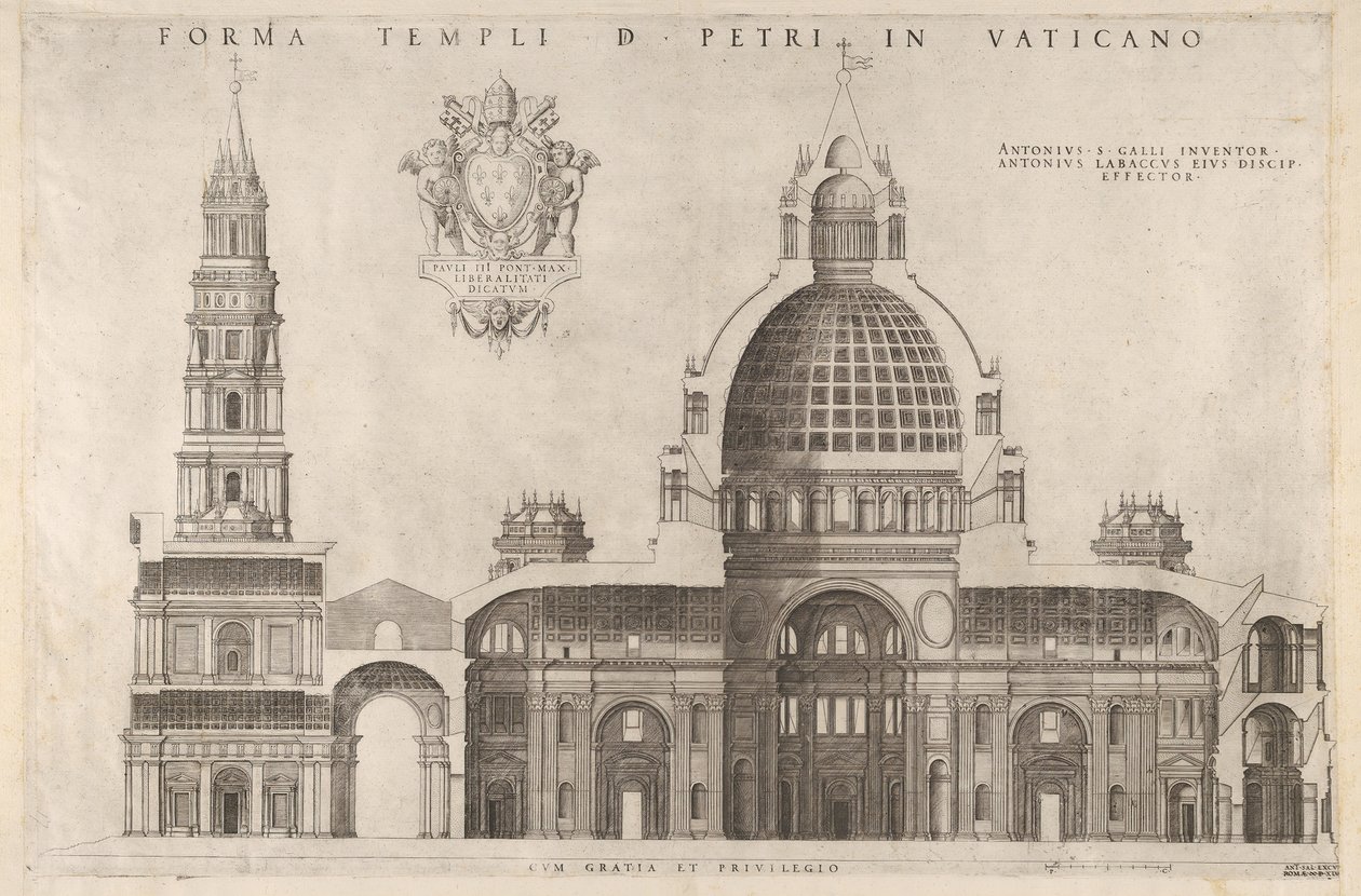 Speculum Romanae Magnificentiae: Design for the Basilica of St. Peters in the Vatican, 1514 by Unbekannt