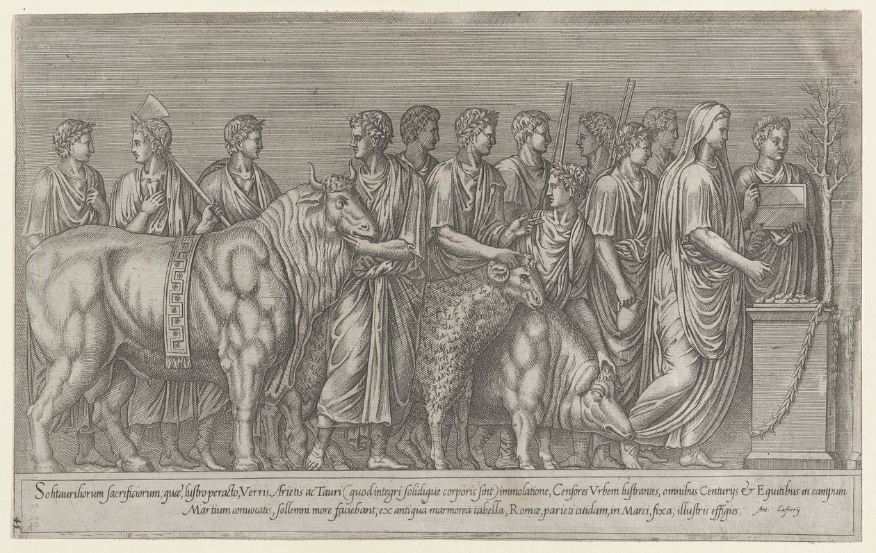 Speculum Romanae Magnificentiae: Sacrifice on the Campus Martius, 16th Century by Unbekannt