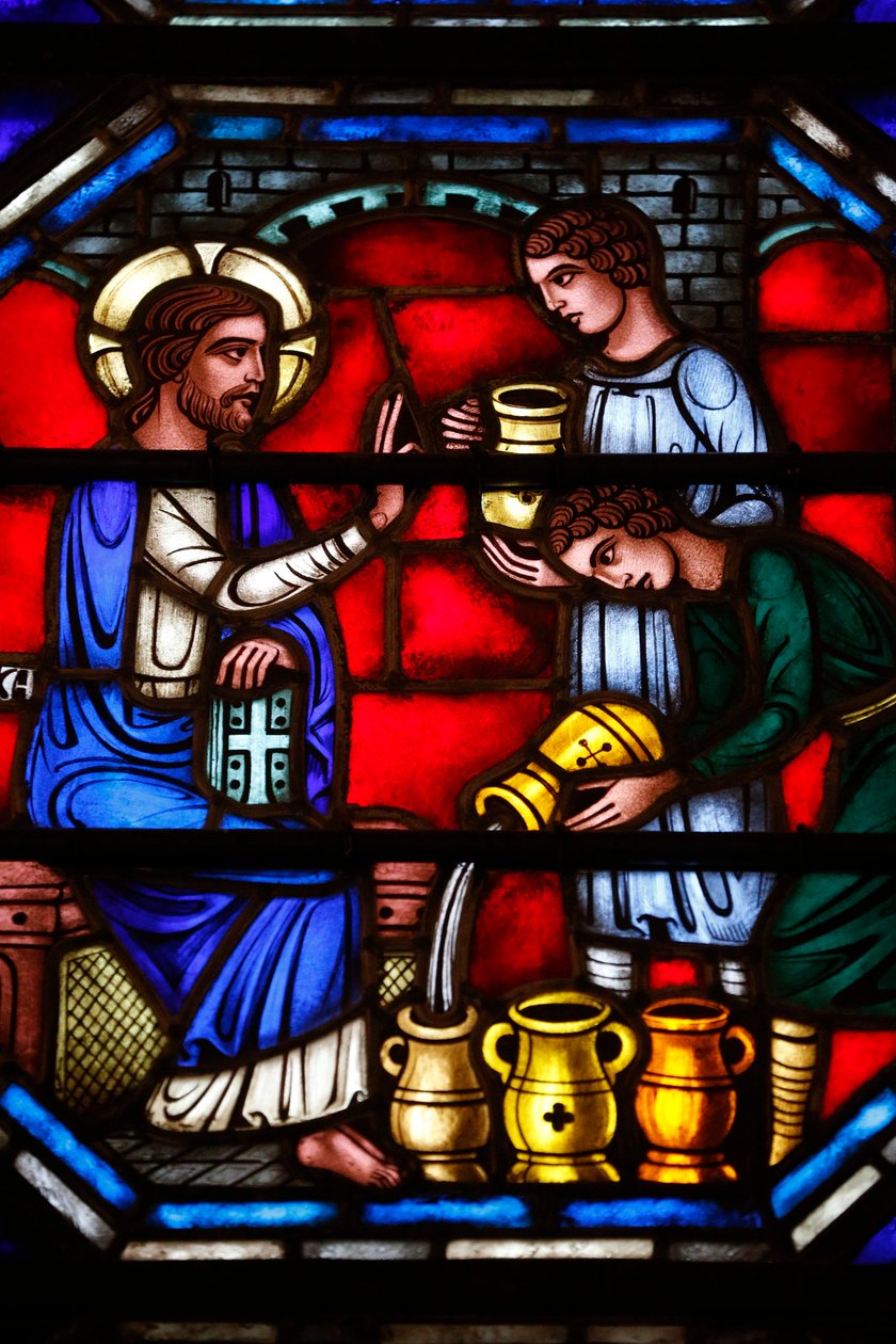 Marriage at Cana, Stained Glass Window, St Barth