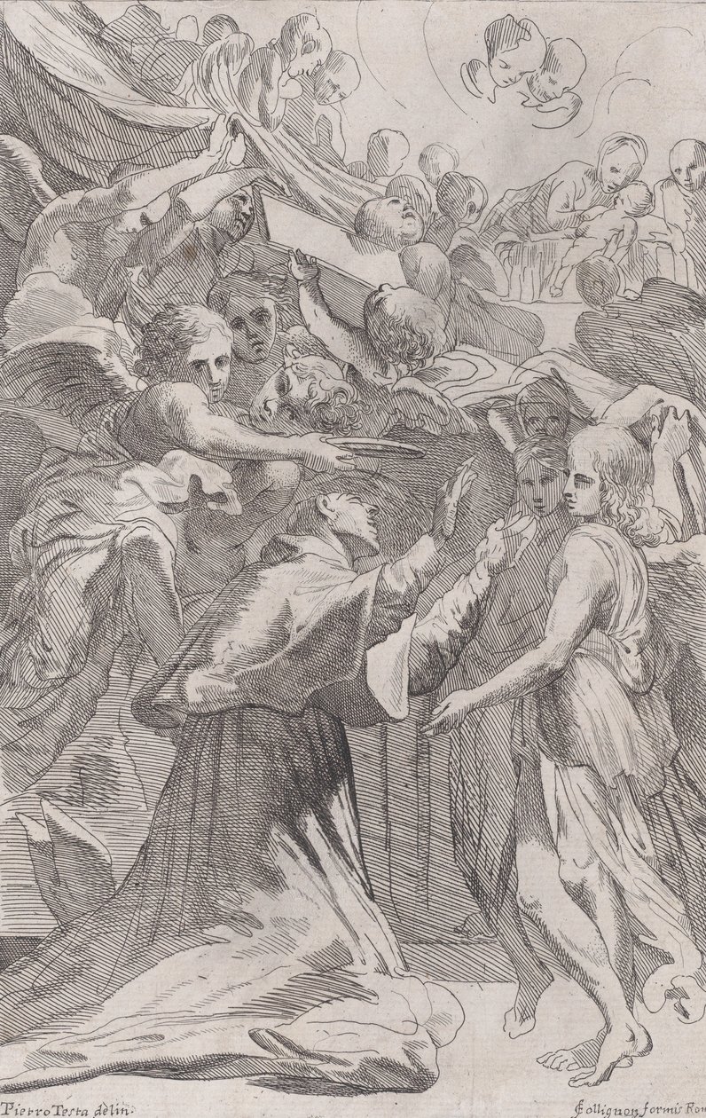 St. Carlo Borromeo surrounded by angels by Unbekannt