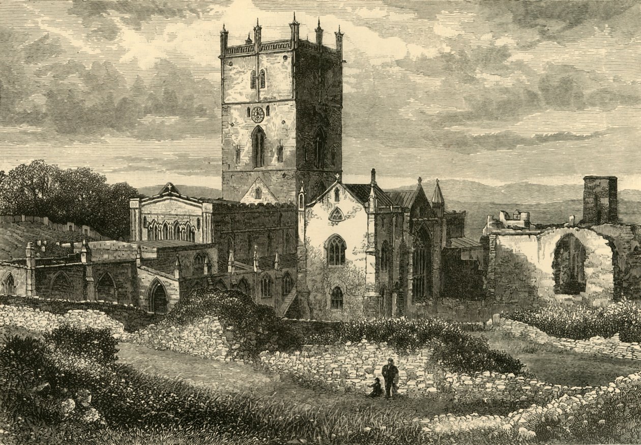 St. Davids Cathedral and the College, from the North-East by Unbekannt