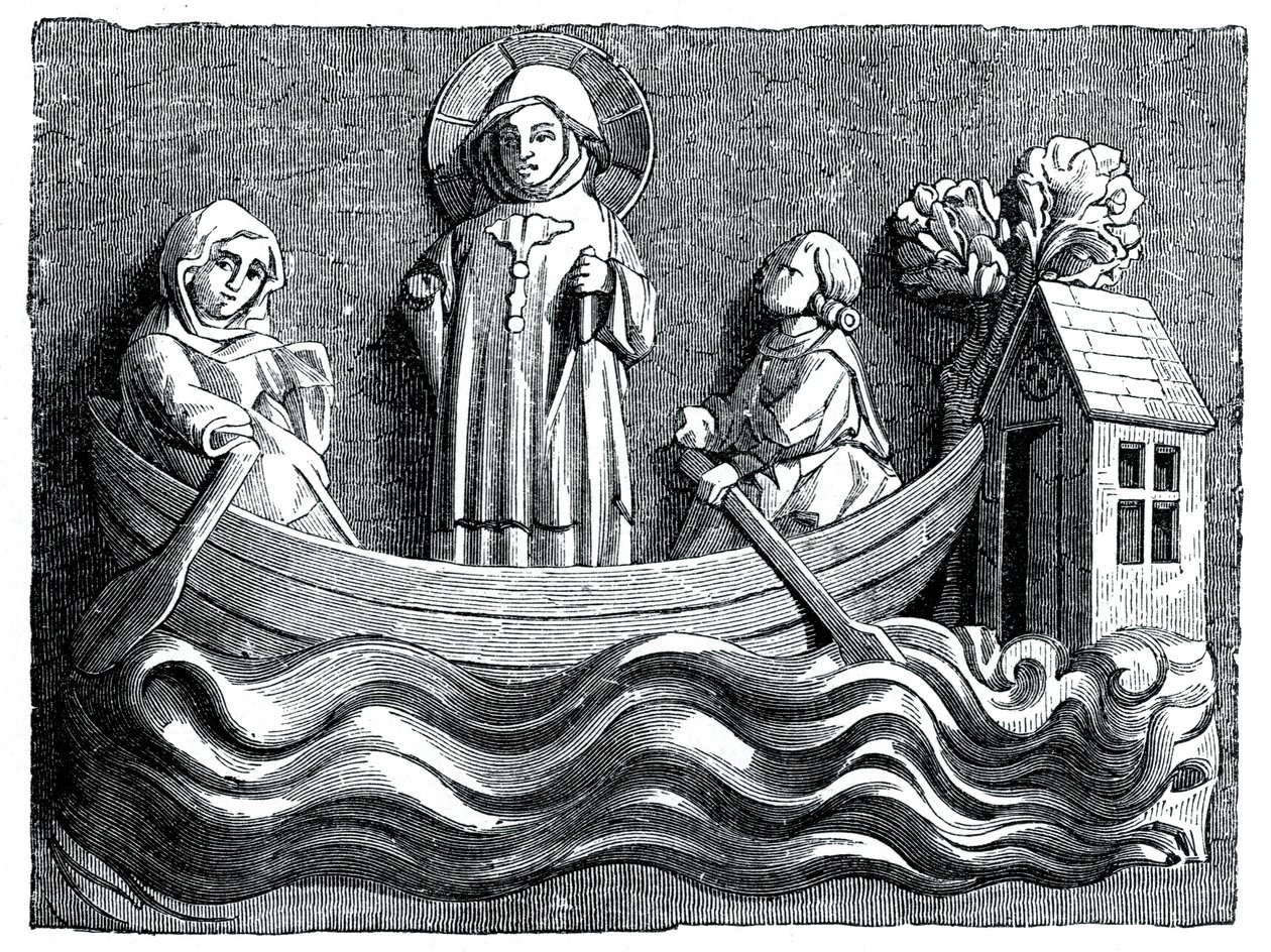 St Julian and St Basilissa, His Wife, Conveying Christ in Their Boat by Unbekannt