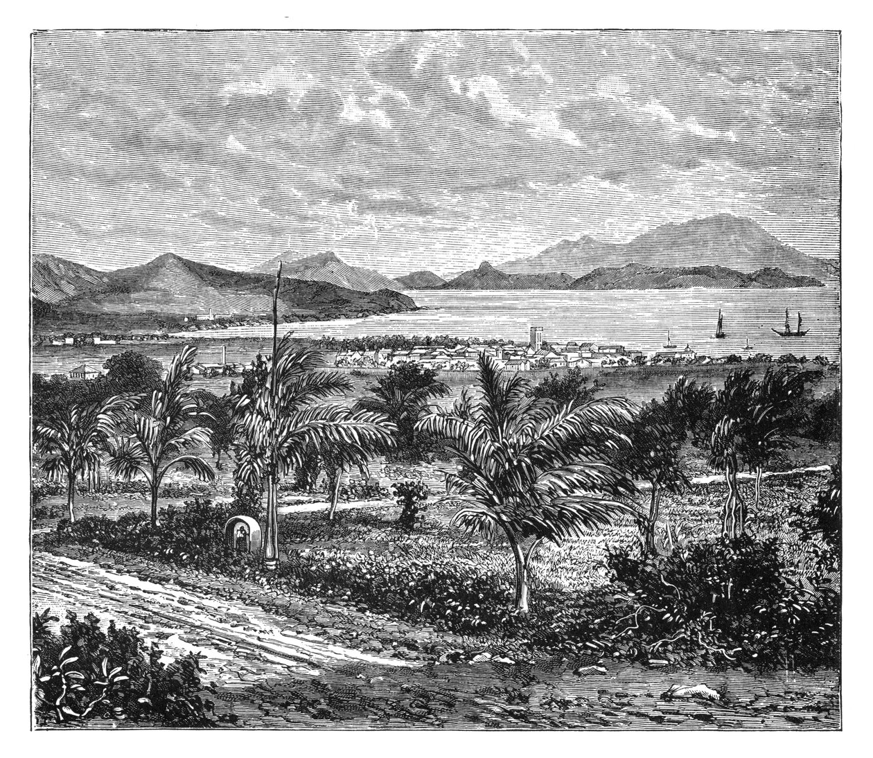 St Kitts, view taken from Nevis by Unbekannt