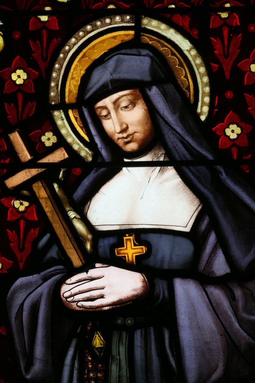 St Paul Church Stained Glass Window: Jane Frances de Chantal (Jeanne de Chantal, Jeanne Francoise Fremyot de Rabutin, Baronne de Chantal) by Unbekannt