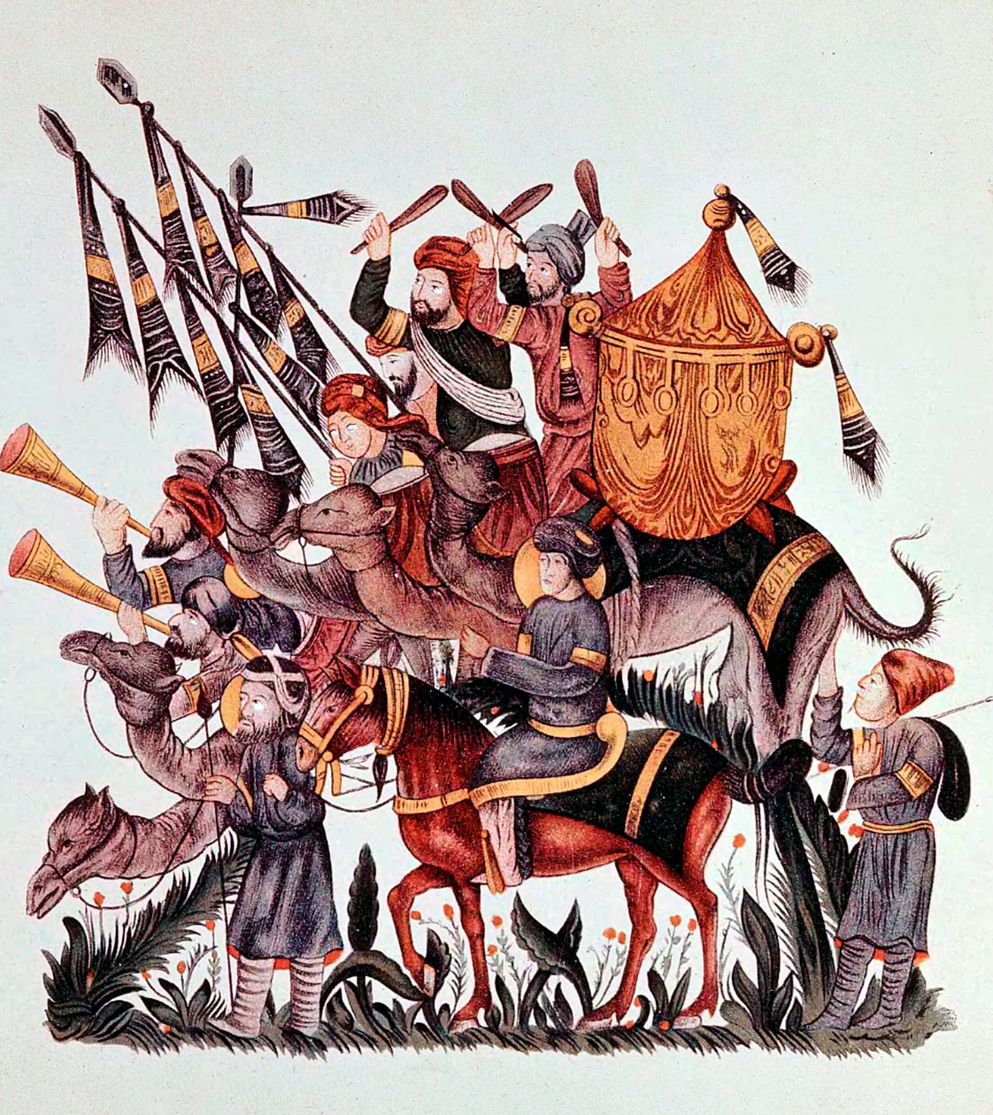 Standard Bearers, Drummers and Trumpeters of a Saracen Army by Unbekannt