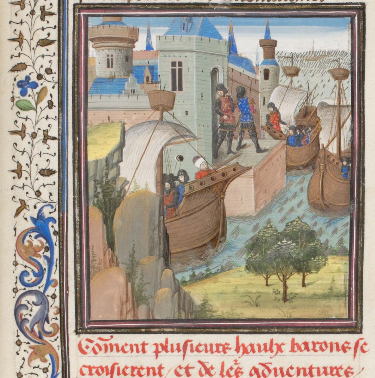 Start to the Fourth Crusade. Miniature from the Historia by William of Tyre by Unbekannt