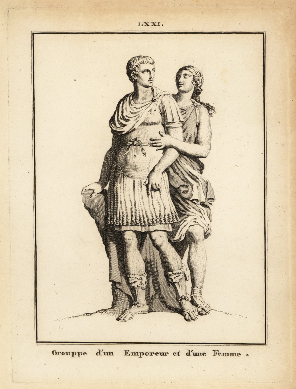 Statue of a Roman Emperor and Woman by Unbekannt