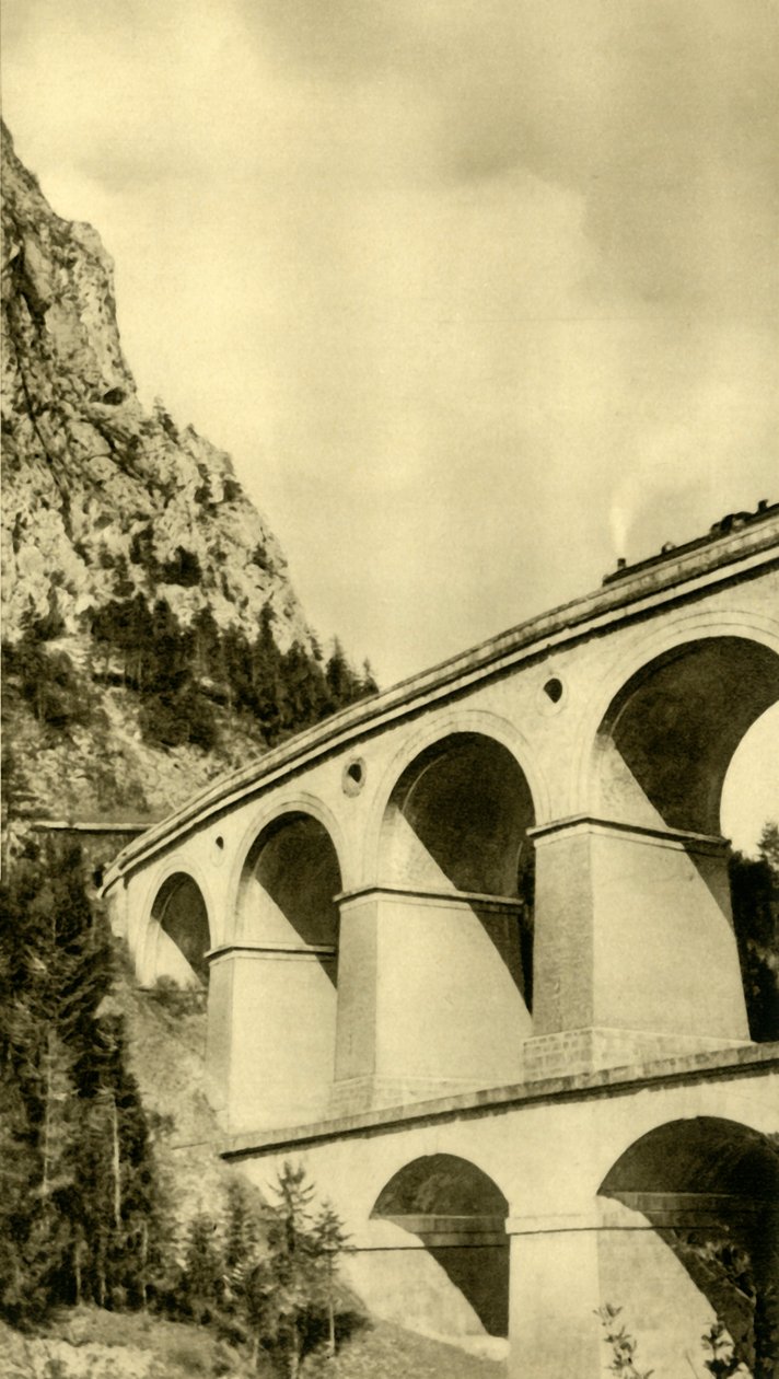 Steam locomotive on the Semmering railway, Lower Austria, c1935 by Unbekannt
