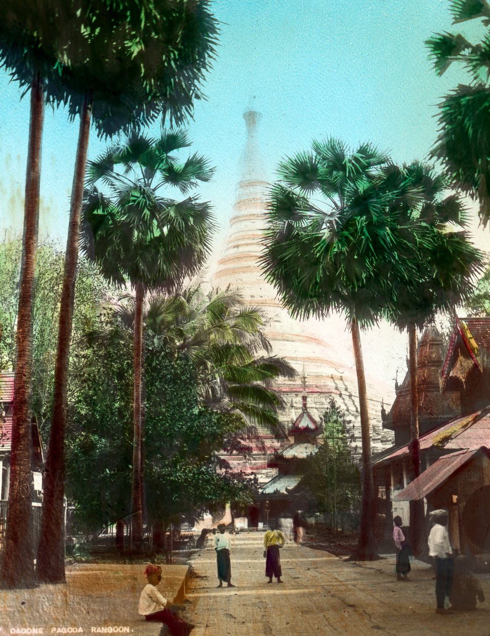 Street Leading Towards the Shwedagon Pagoda, Rangoon, Burma by Unbekannt