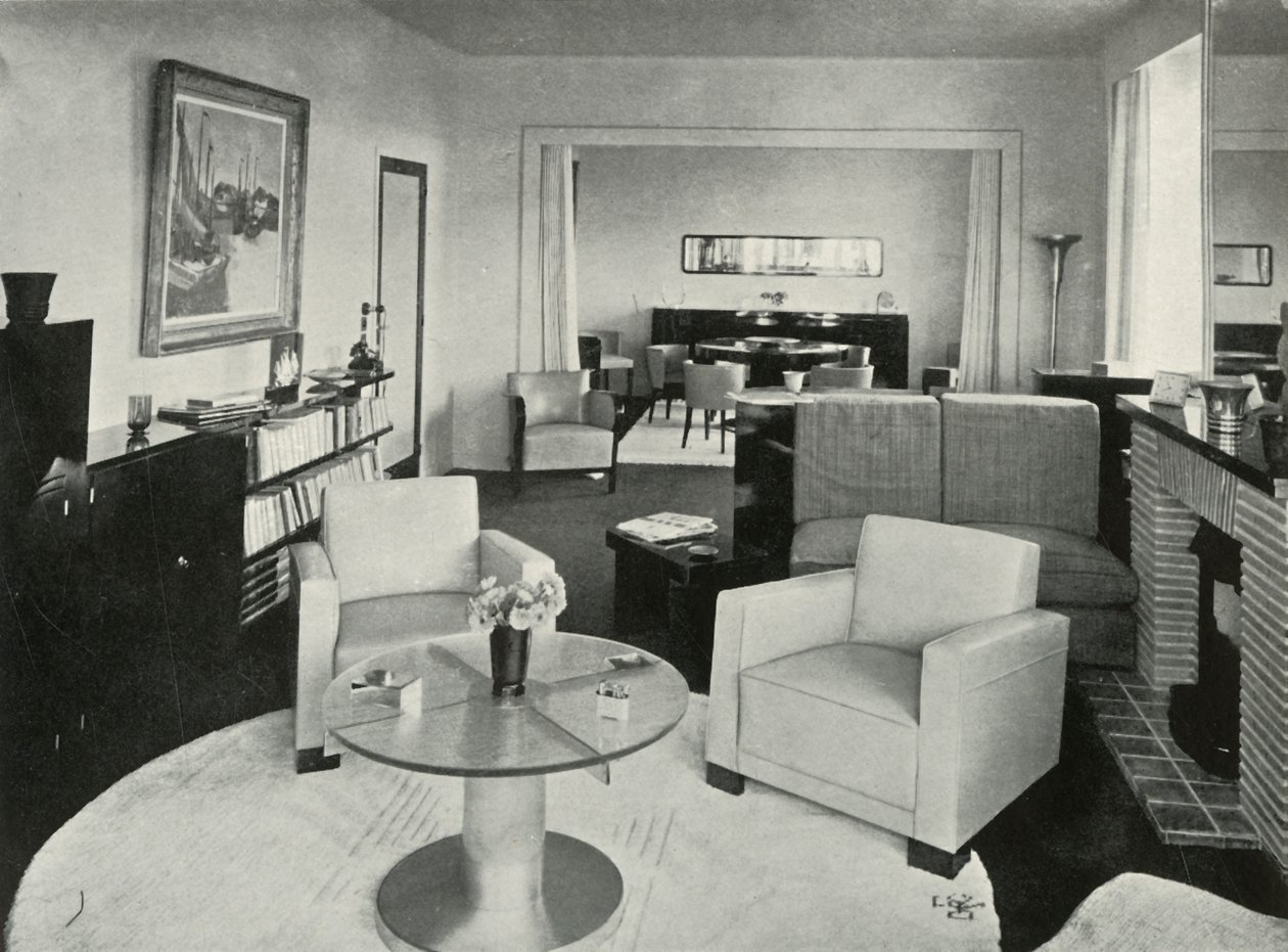 Studio and dining-room in house in Brussels, 1937 by Unbekannt