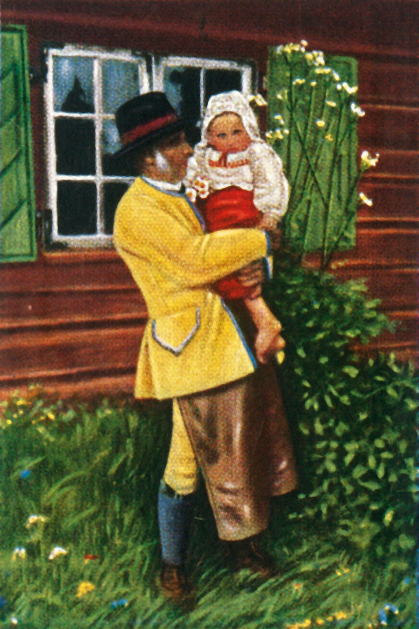 Swedish people in traditional costume by Unbekannt