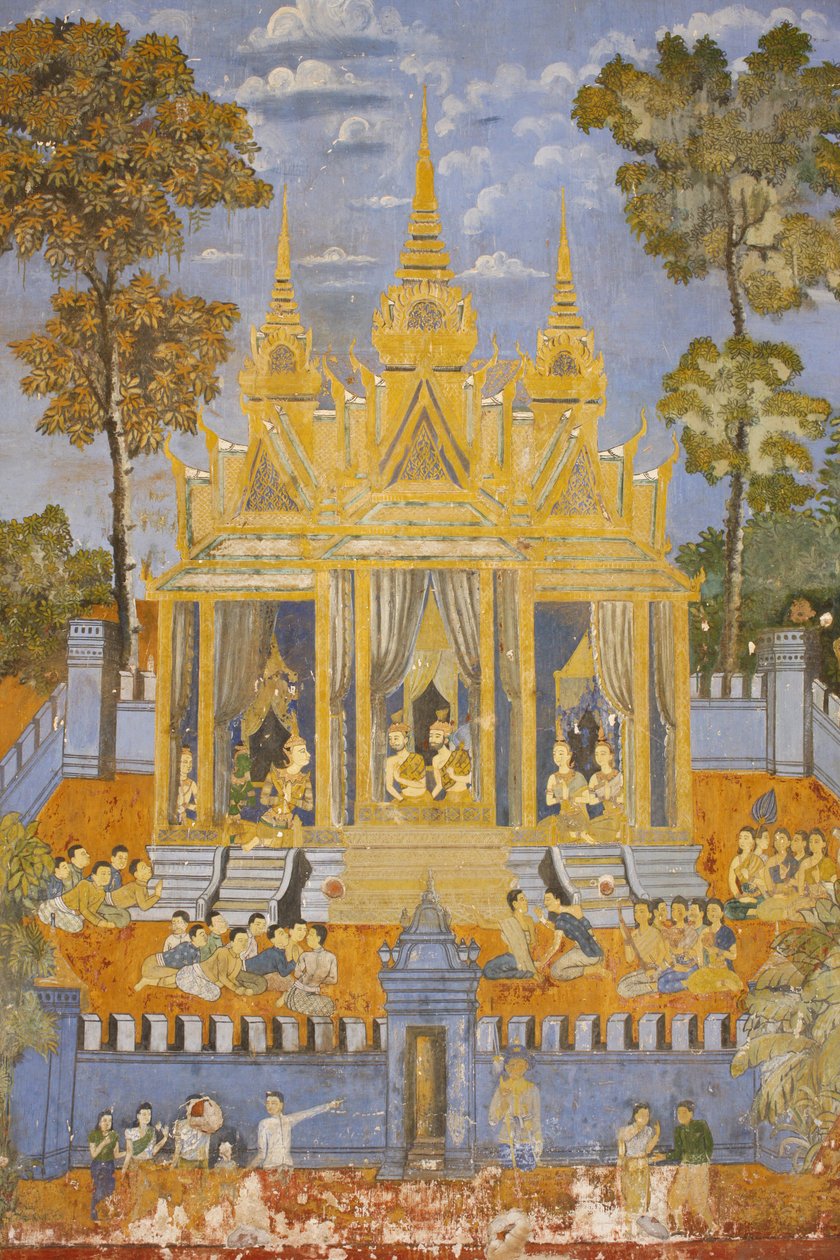 Scenes from the Reamker Mural in Silver Pagoda, Phnom Penh, Cambodia by Unbekannt