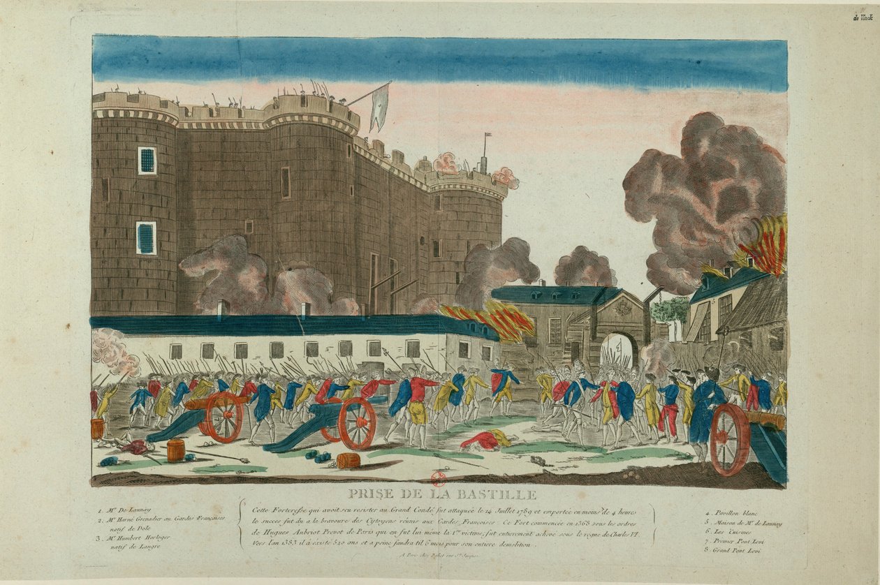 Taking of the Bastille on July 14, 1789 by Unbekannt