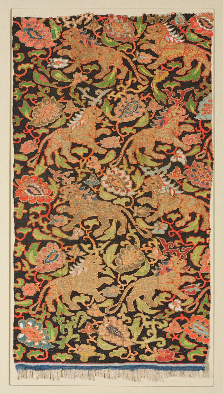 Tapestry with Golden Lions and Palmettes by Unbekannt