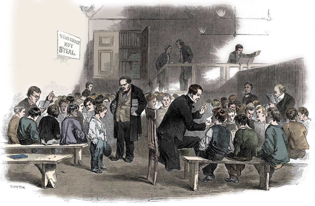Teaching Boys to Read in the Ragged School Union School, Lambeth, London, 1868 by Unbekannt
