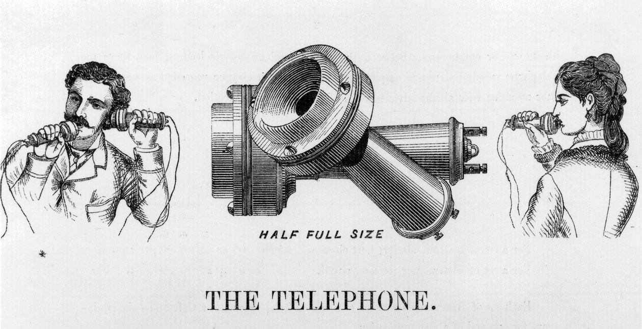 Telephony, Telephones Advertisement for the telephone by Unbekannt
