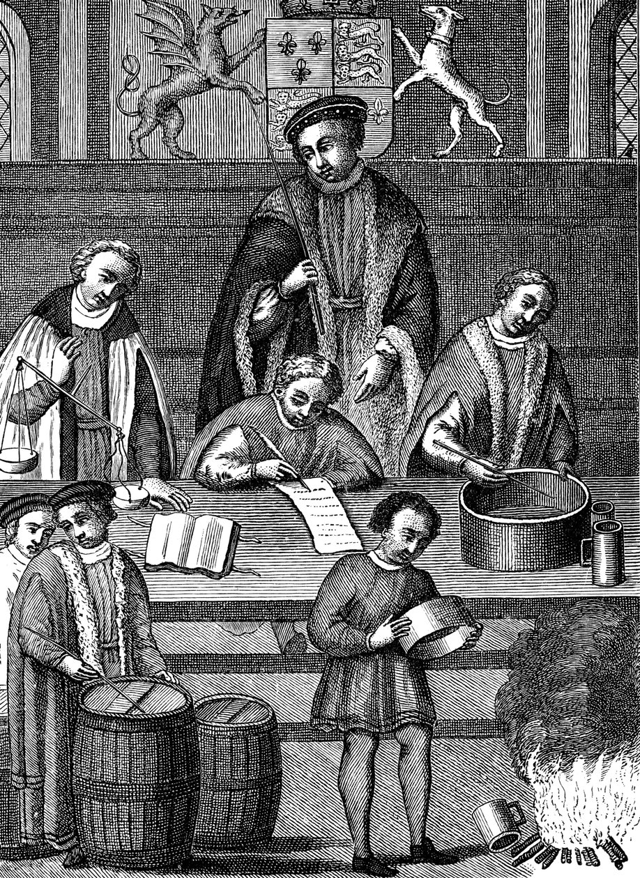 Testing Weights and Measures During the Reign of Henry VII, England by Unbekannt