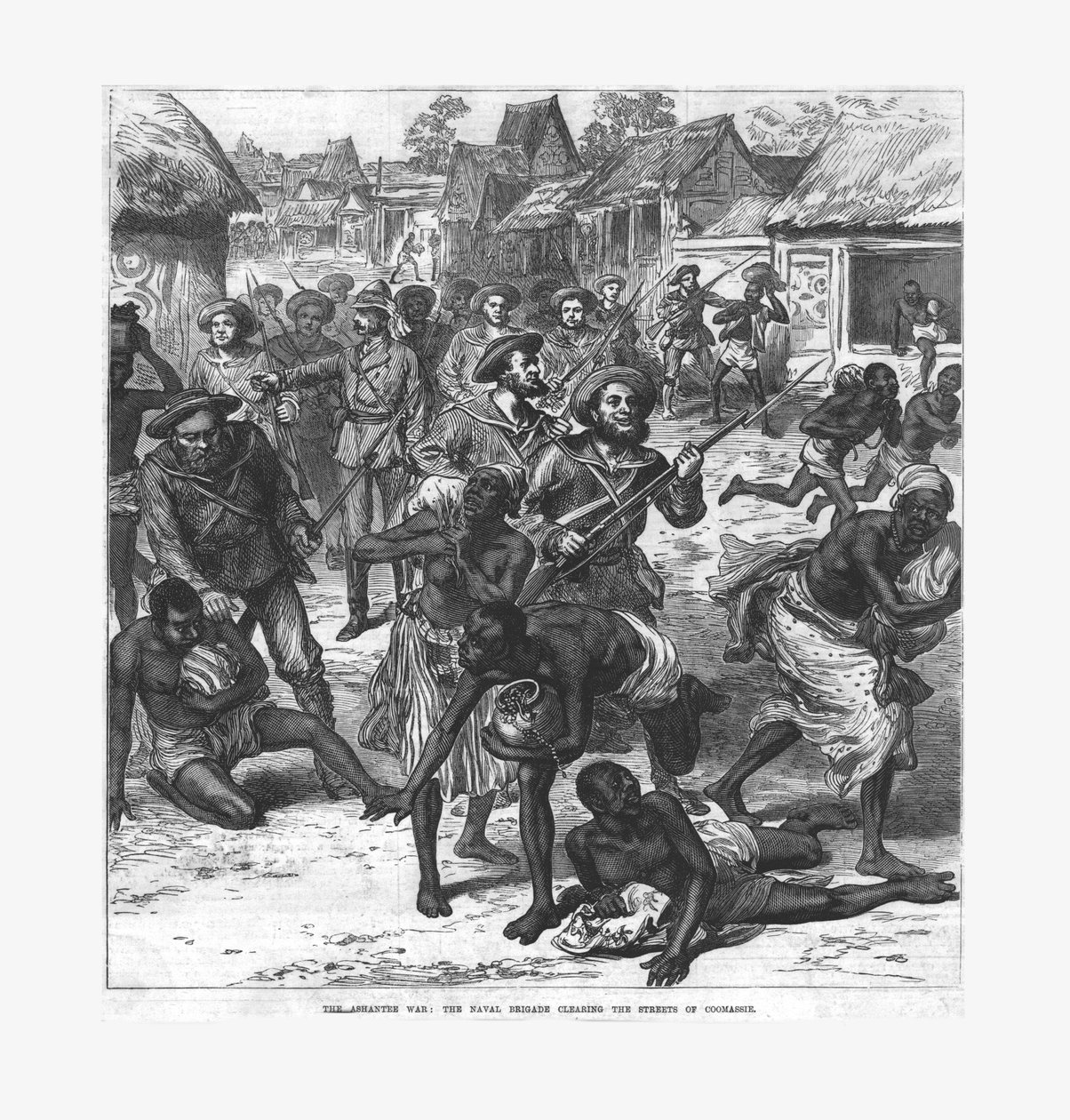 The Ashantee War: the Naval Brigade Clearing the Streets of Coomassie, 1874 by Unbekannt