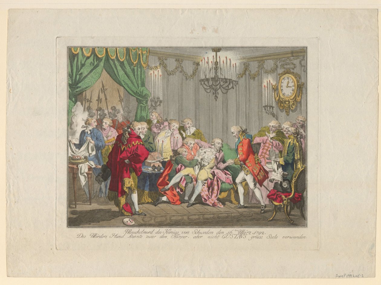 The Assassination of King Gustav III on 16 March 1792 by Unbekannt
