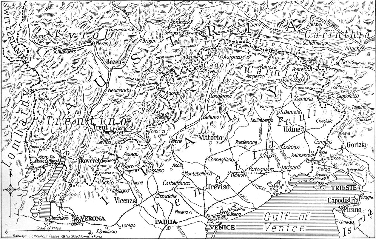 The Austrian Frontier of Italy by Unbekannt