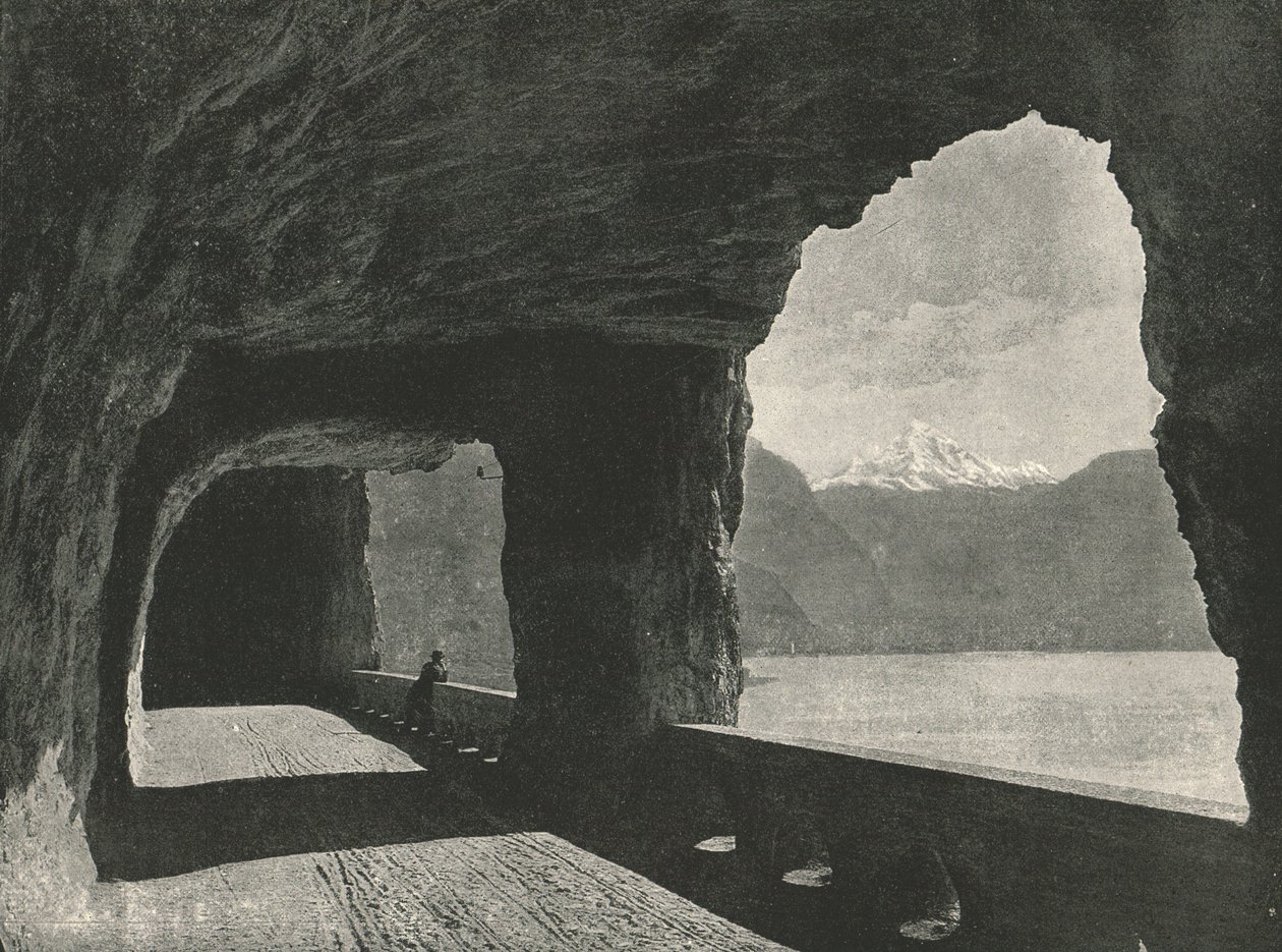 The Axenstrasse, near Fluelen, Switzerland by Unbekannt