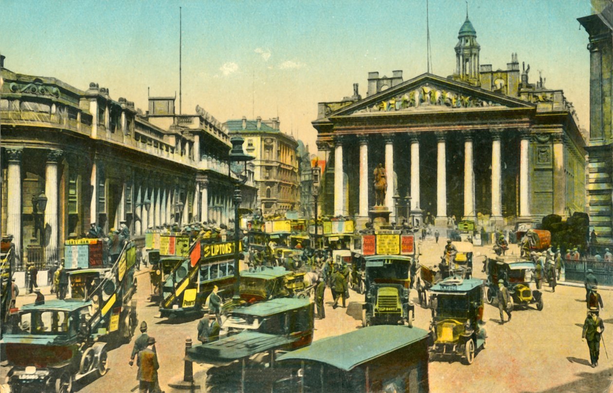 The Bank of England and Royal Exchange, London, c1910 by Unbekannt