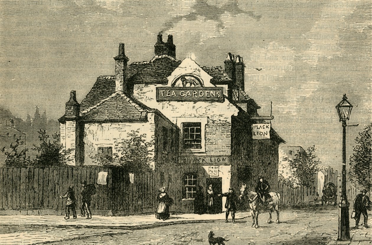 The Black Lion, Church Street, Chelsea, in 1820, c1876 by Unbekannt