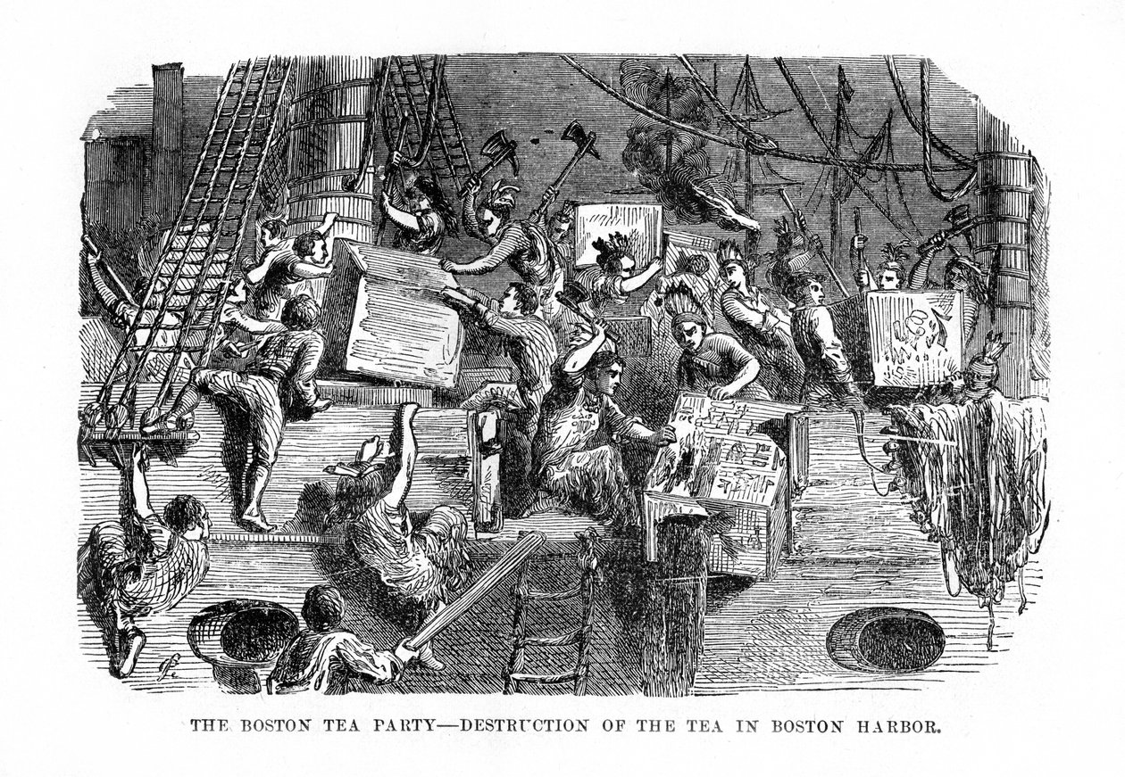 The Boston Tea Party, 16 December 1773 by Unbekannt
