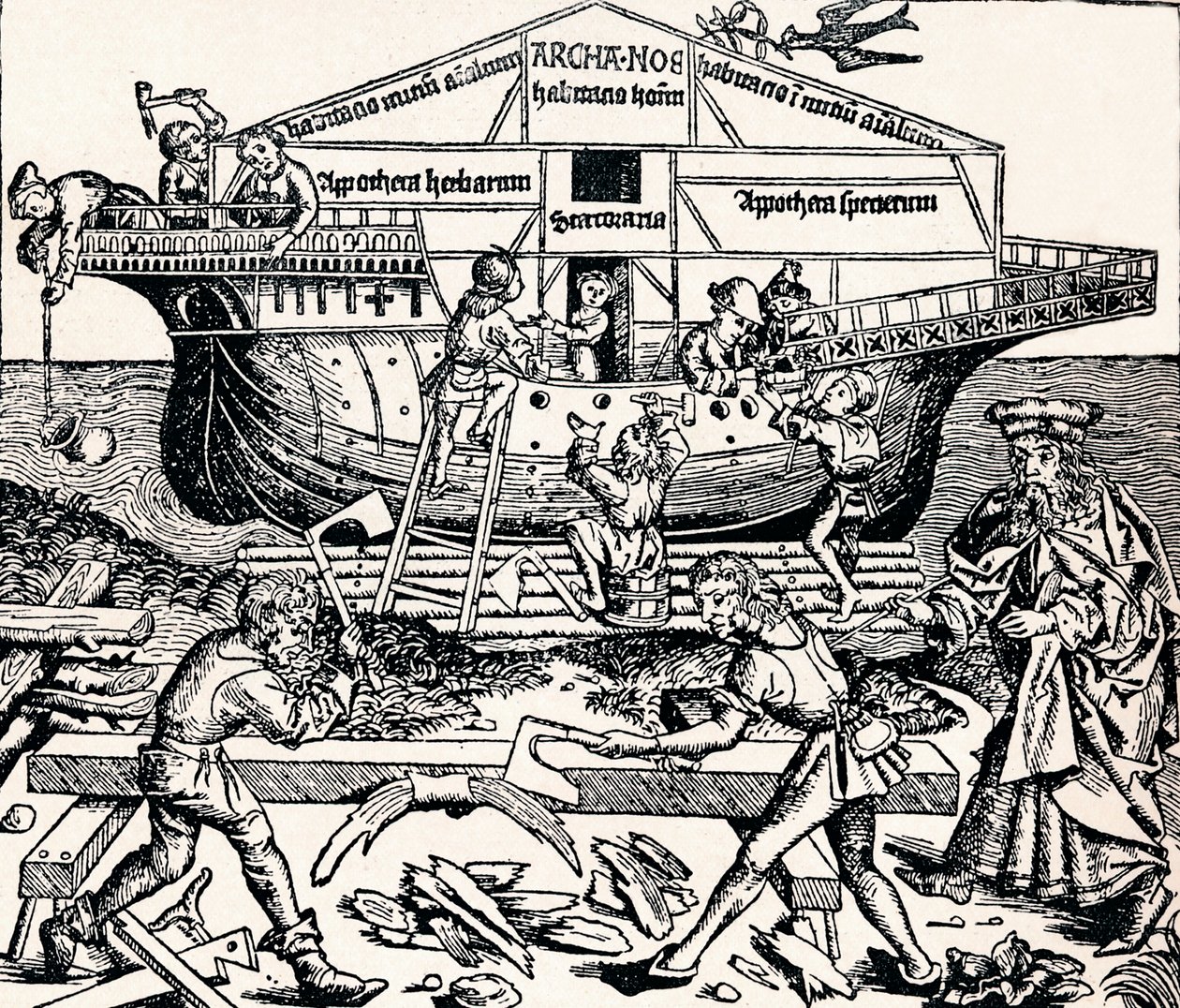 The Building of the Ark Superintended by Noah by Unbekannt