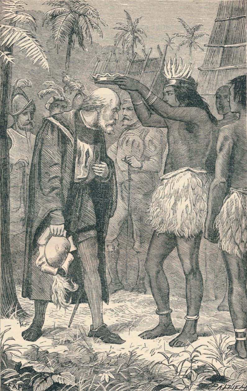 The Cacique Placing a Crown Upon the Head of Columbus, 1904 by Unbekannt