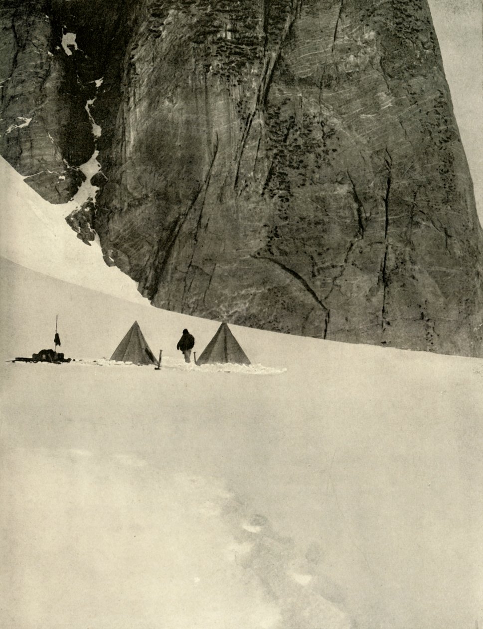 The Camp Under the Granite Pillar, Half a Mile from the Lower Glacier Depot by Unbekannt