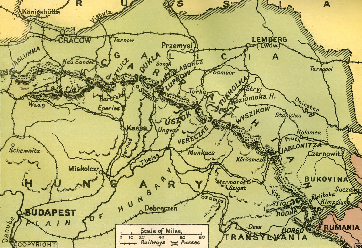 The Carpathian Passes, 1919 by Unbekannt
