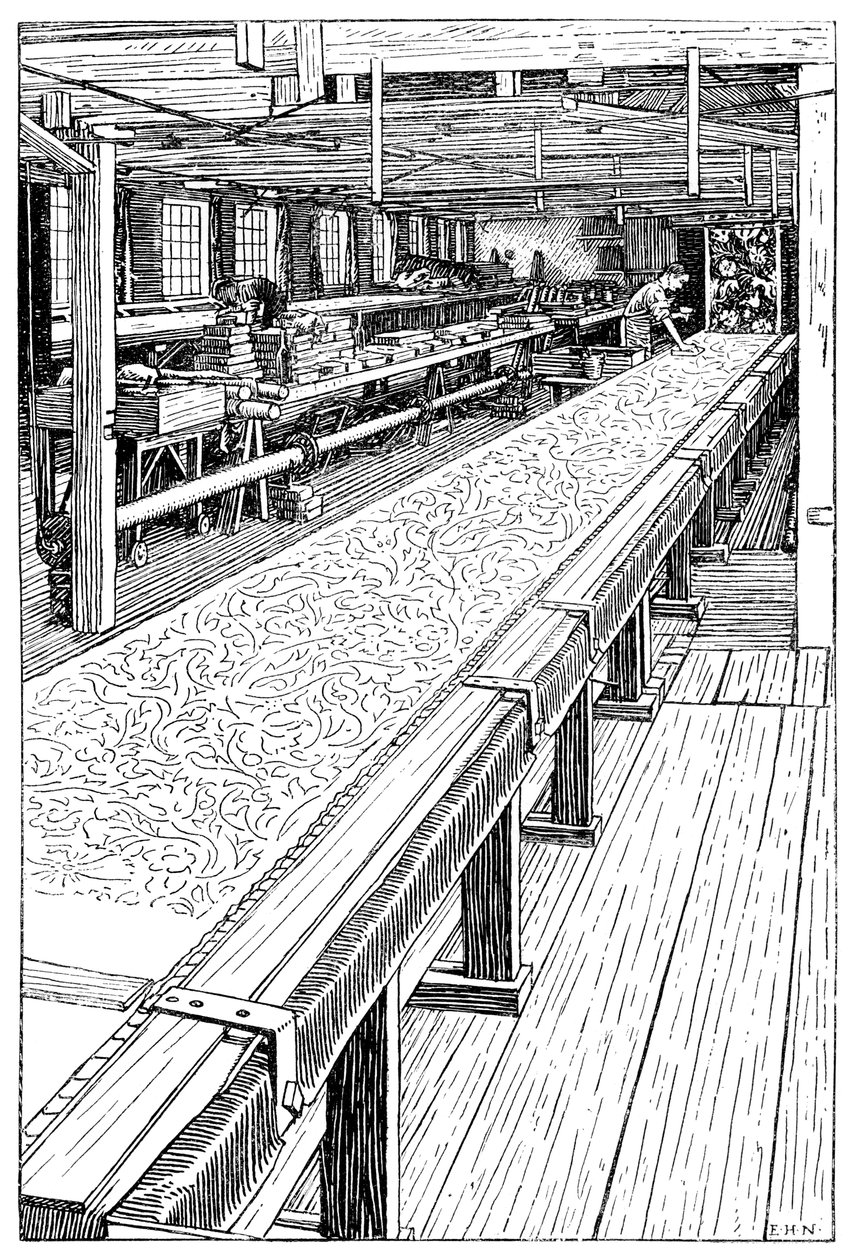 The Chintz Printing Room, Merton Abbey Mills, London, 1899 by Unbekannt