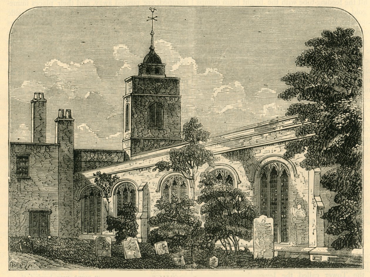 The Church of Allhallows, Barking, in 1750, c1872 by Unbekannt