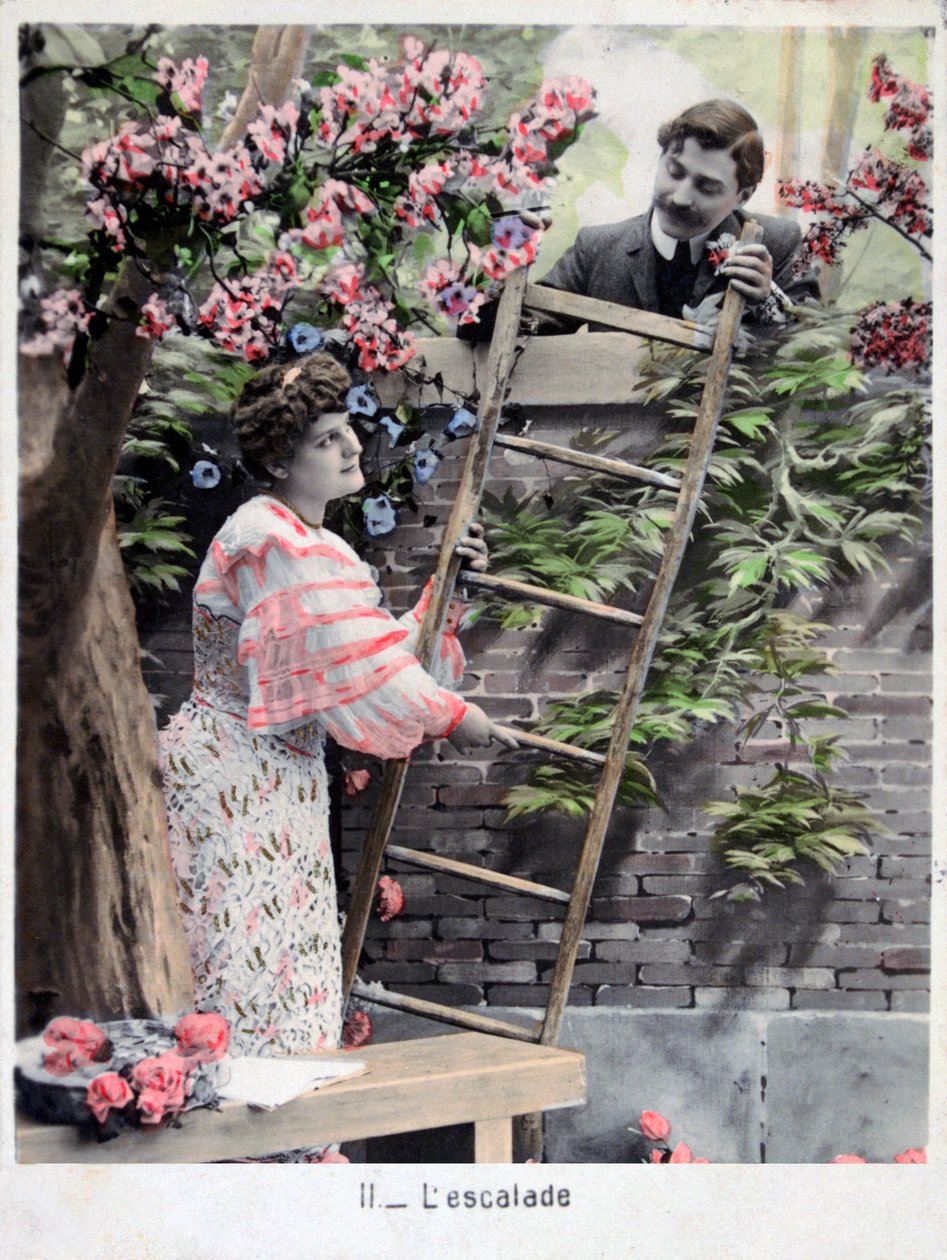 The Climbing, Vintage French Postcard, c. 1900 by Unbekannt