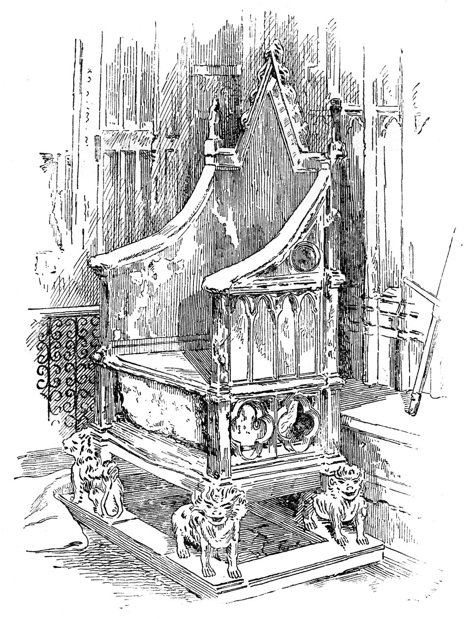 The Coronation Chair, Westminster Abbey, London by Unbekannt