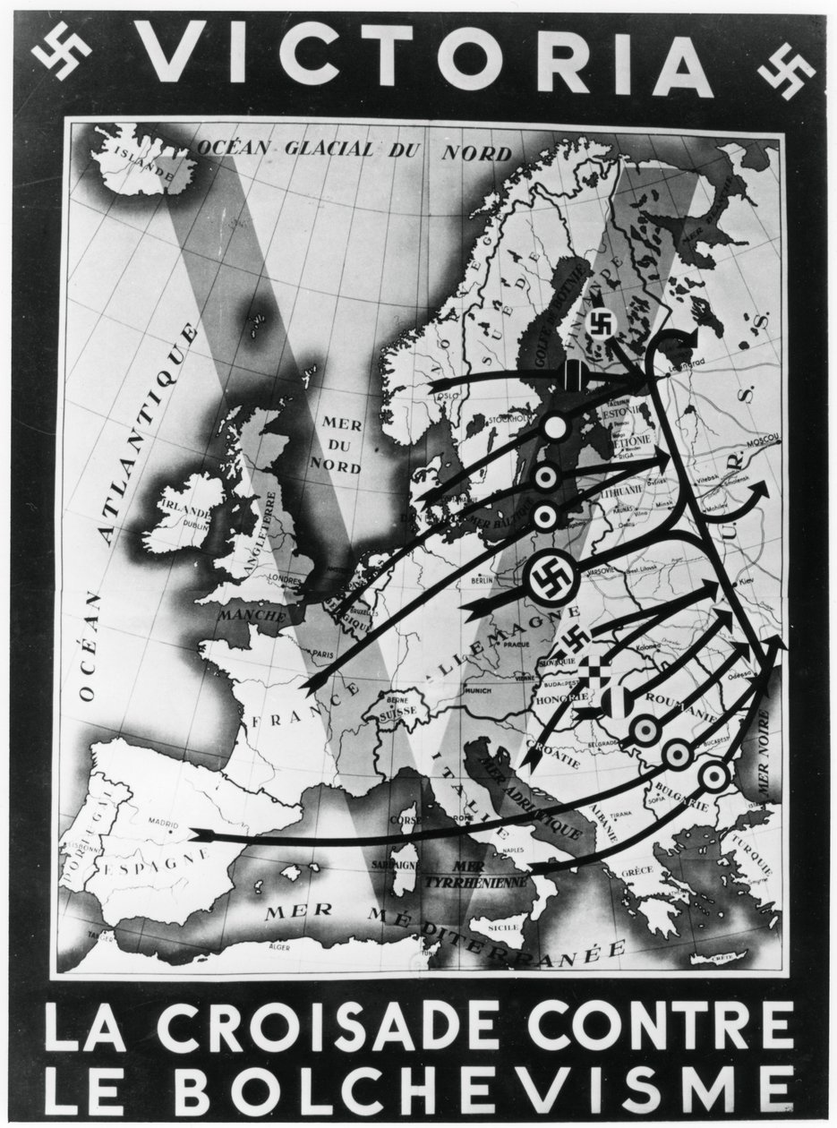 The Crusade against Bolshevism, Vichy French propaganda poster by Unbekannt