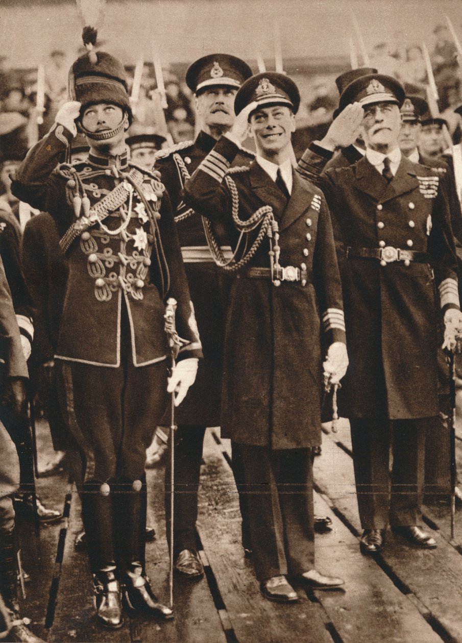 The Duke of York and Prince Henry welcoming the Prince of Wales at Portsmouth, 1925 by Unbekannt