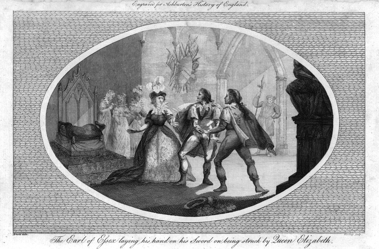 The Earl of Essex Laying His Hand on His Sword on Being Struck by Queen Elizabeth, 1792 by Unbekannt