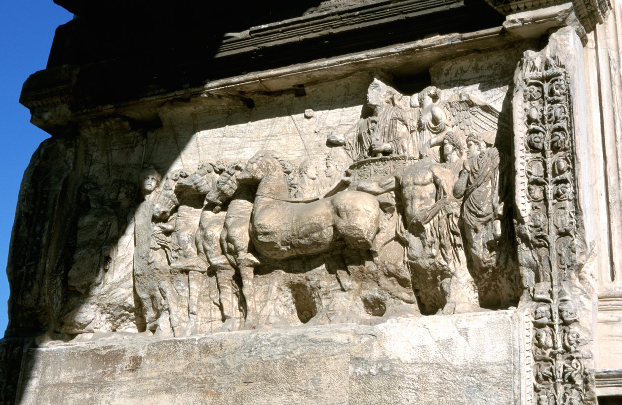 The Emperor Titus leading his troops, wall relief, Rome by Unbekannt