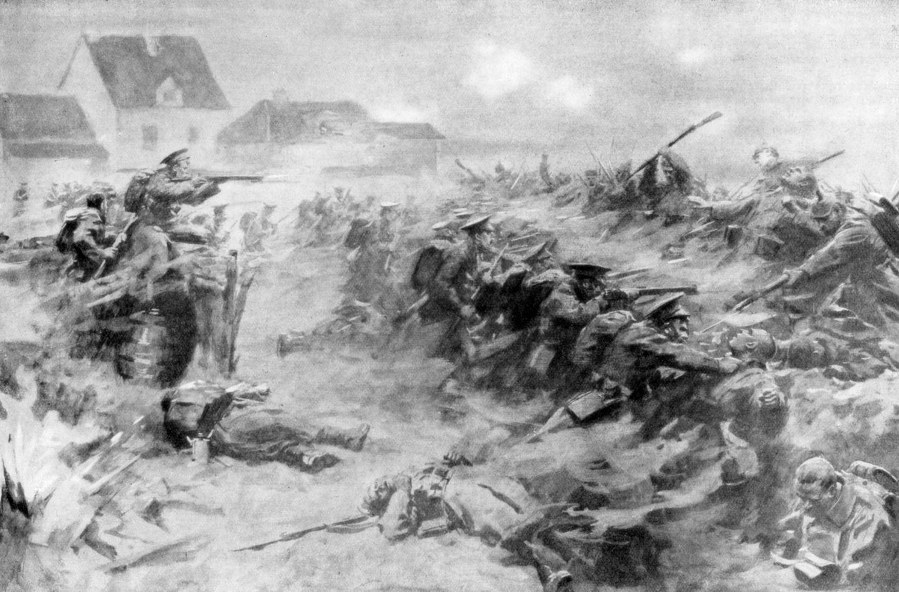 The English drive back the Germans at the Ypres front, Belgium, 11 November 1914 by Unbekannt