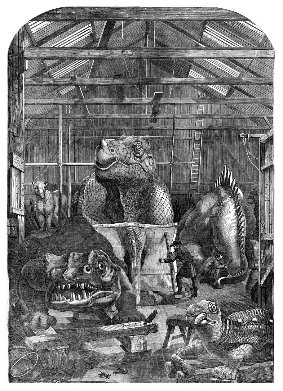 The Extinct Animals model room at Crystal Palace, Sydenham by Unbekannt