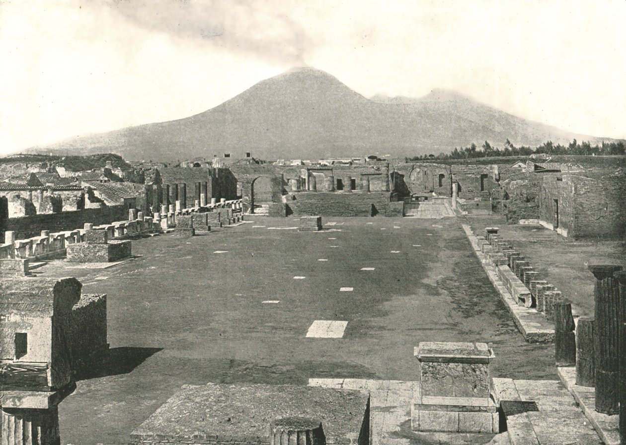 The Forum at Pompeii and Vesuvius, Italy, 1895 by Unbekannt