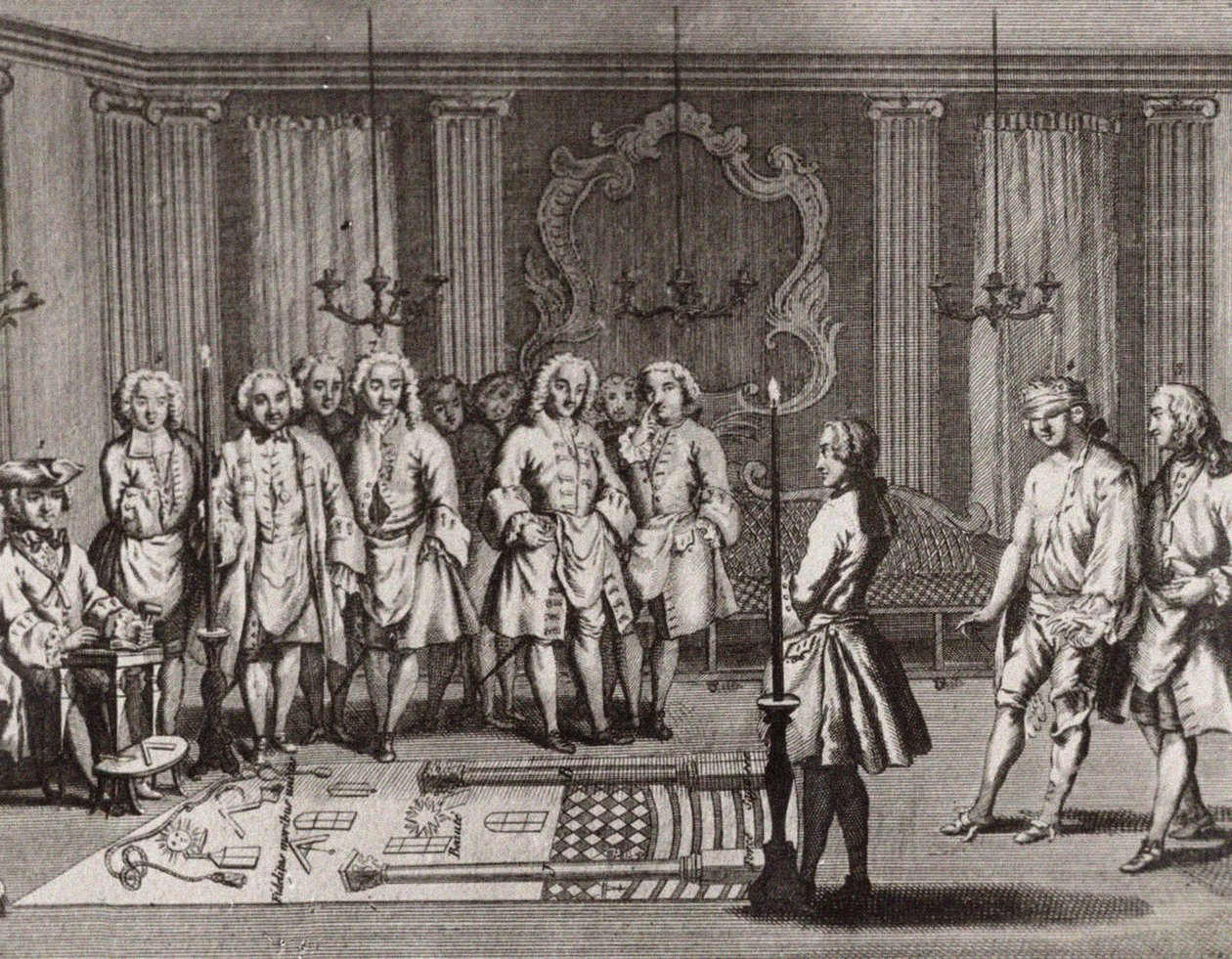 The French Freemasons Initiation Ceremony, 18th Century by Unbekannt