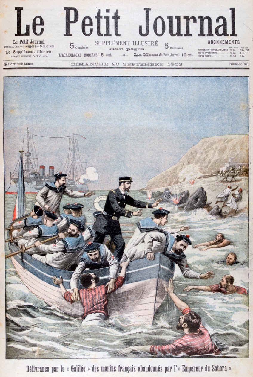 The French Linois Class Cruiser Galilee Saving French Sailors by Unbekannt