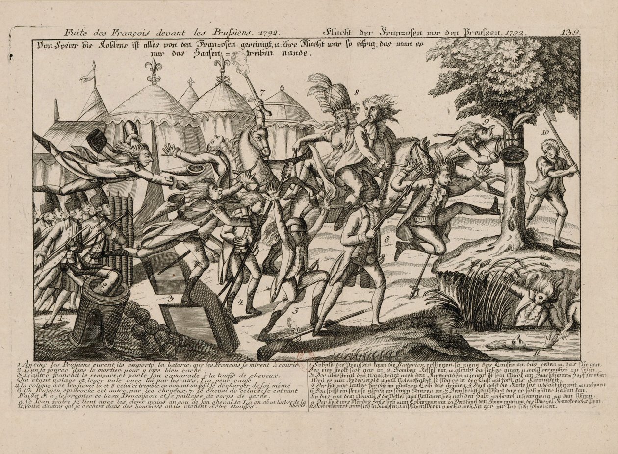 The French flight from the Prussians in 1792, ca. 1792 by Unbekannt